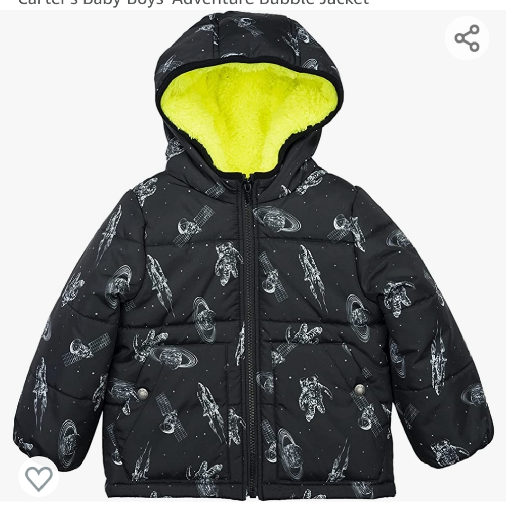 NWT Carter' boys Zip front Puffer Jacket